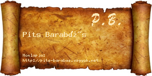 Pits Barabás névjegykártya